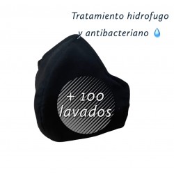 Mascarilla +100 lavados Negro
